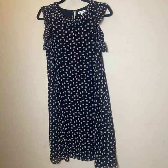 Max Studio Medium Sleeveless Polka dot Dress Black White - Picture 1 of 5